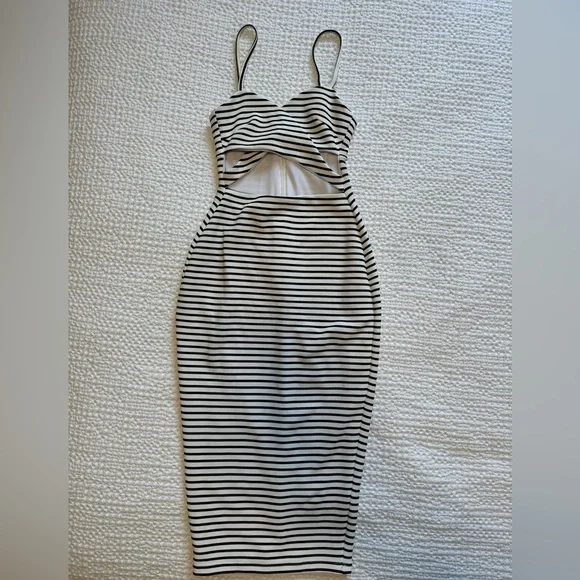 Nookie Dresses Nookie Striped Cut Out Midi Dress Poshmark